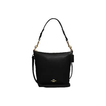 COACH Leather Bucket Bag, Hobo Bag, Shoulder Bag, Crossbody Bag Medium Size Women's Black