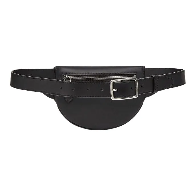 FENDI Leather Crossbody Bag Shoulder Bag Fanny Pack Small Size Men's Black-2