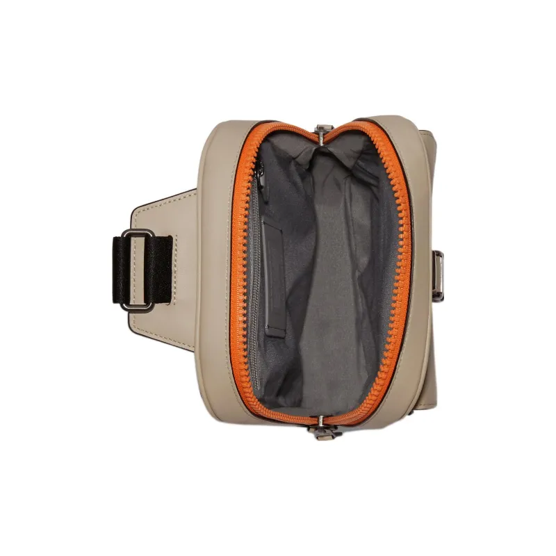 COACH Track Canvas With Leather Fanny Pack Small Size Men's White & Milk Tea Brown-2