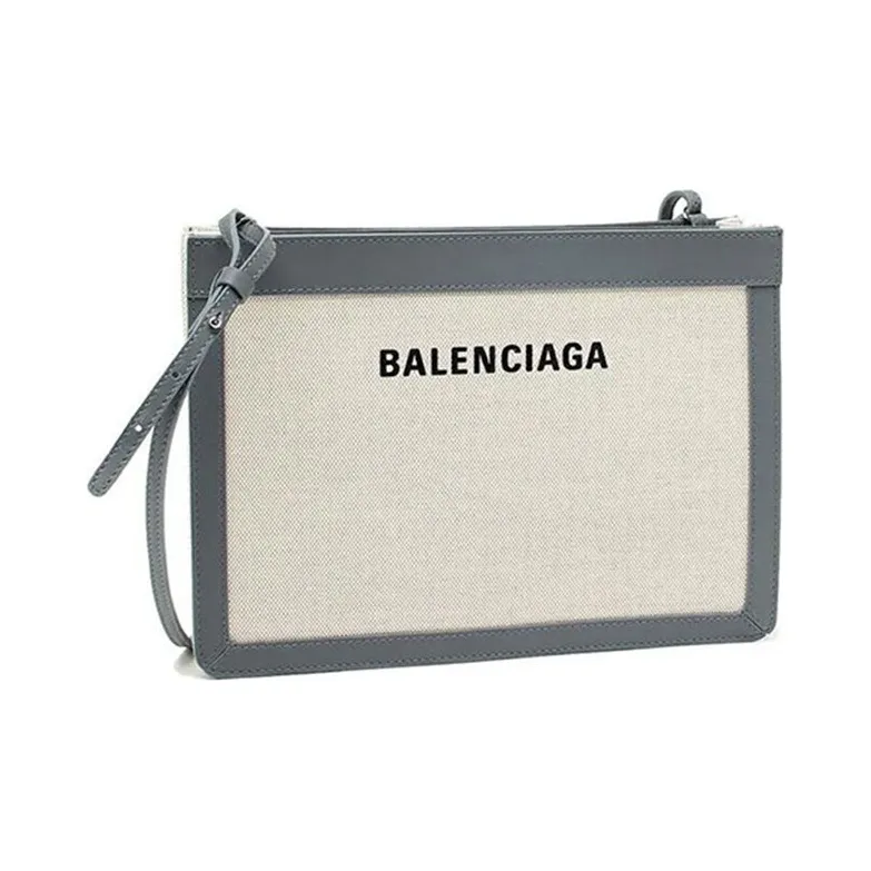 Balenciaga Fabric With Leather Crossbody Bag, Shoulder Bag Women's Beige/Gray-1