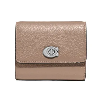 COACH Turnlock Leather Wallet Women's Nude Pink