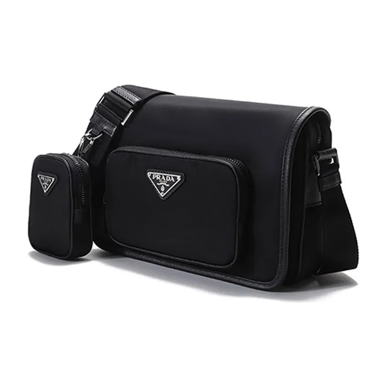 PRADA Recycled Nylon Bag Strap Crossbody Bag Shoulder Bag Regular Men's Black-1