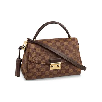 LOUIS VUITTON Croisette Damier Ebene Coated Canvas With Leather Trim Handbag Crossbody Bag Shoulder Bag Women's Brown