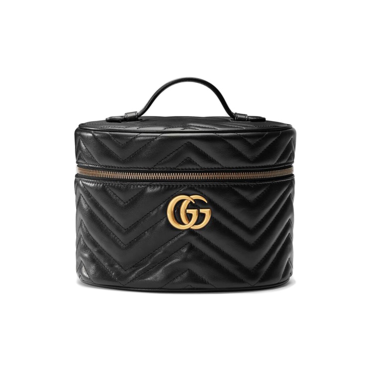 GUCCI GG Marmont Cosmetic Case Small Matelasse Chevron Black POIZON