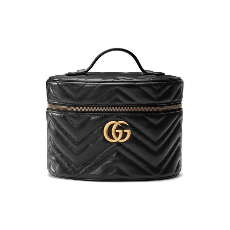 GUCCI GG Marmont Cosmetic Case Small Matelasse Chevron Black-0