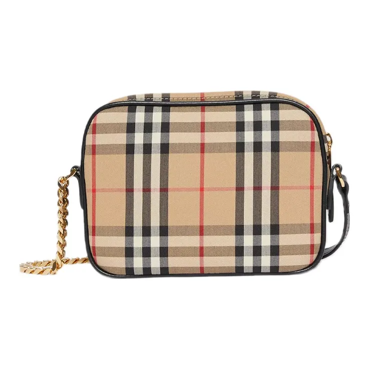 Burberry Vintage Calfskin Trim Camera Bags Crossbody Bag Shoulder Bag Unisex Archive Beige-3