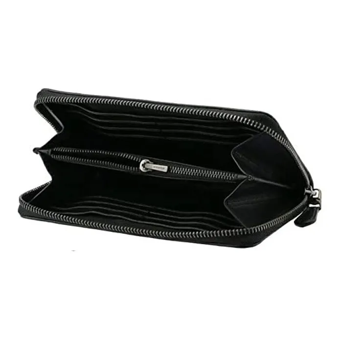 COACH Accordion Wallet Calfskin Trunk Bag Clutch Wallet Card Holder Medium Size Men's Black-4