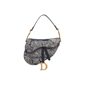 DIOR Saddle Cotton Saddle Bag Handbag, Shoulder Bag Women's Blue