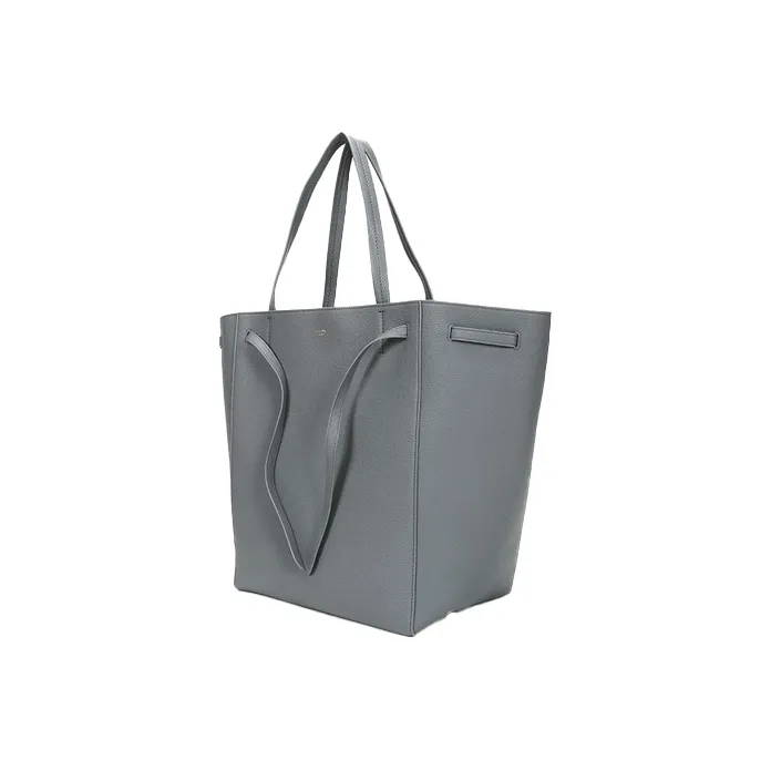CELINE Cabas Cow Leather Tote Shoulder Handbag Women's Gray-1