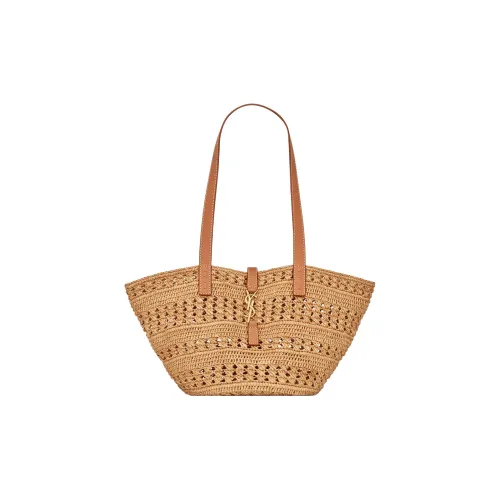 SAINT LAURENT Raffia Tote Bag Shopping Bag Handbag Shoulder Bag Women's Saffron