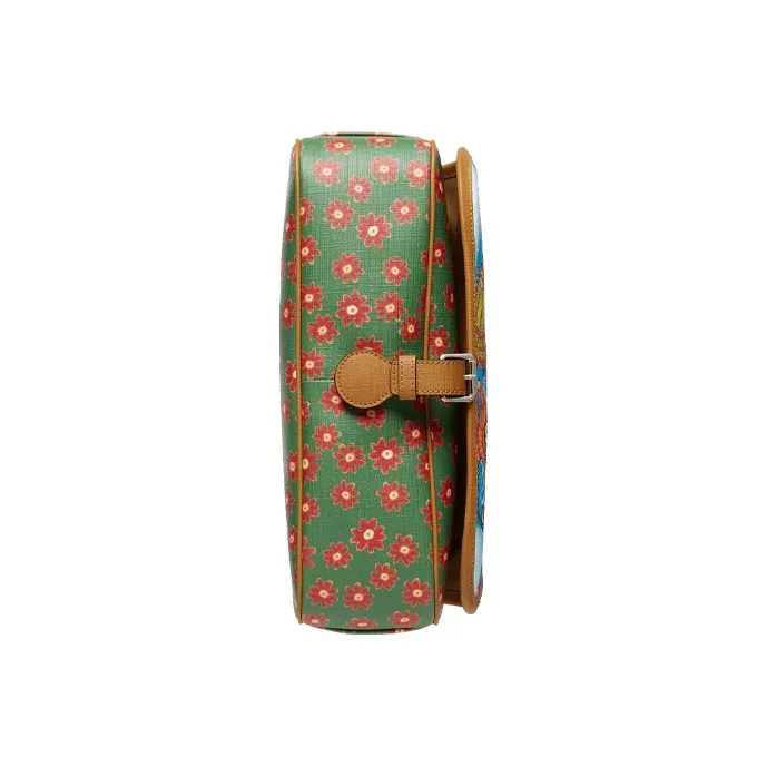 GUCCI Canvas With Leather Nylon Lining Messenger Bag Shoulder Bag Crossbody Bag Kids' Bag Kids' Pink/Green-6