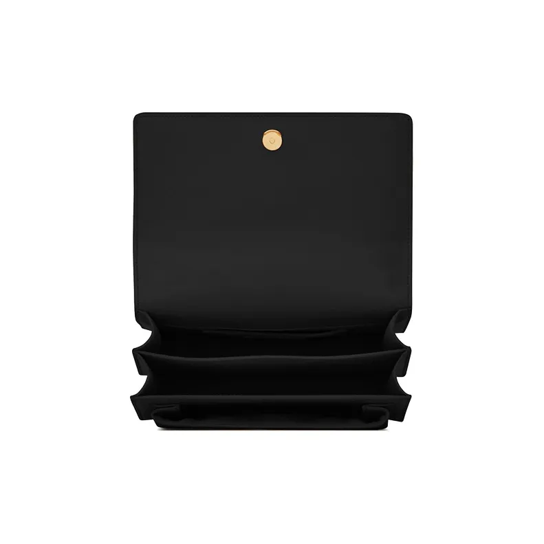 SAINT LAURENT Smooth Leather Sunset Bag Crossbody Bag Shoulder Bag Medium Size Women's Black-6