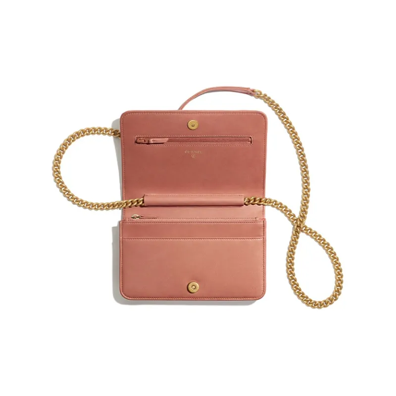 CHANEL Velvet Shoulder Bag Women's Pink-3