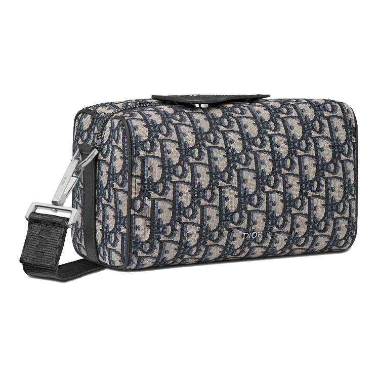 DIOR Lingot Grained Cow Leather Detail Cylinder Bag Handbag Shoulder Bag Crossbody Bag Regular Men's Beige/Black-1