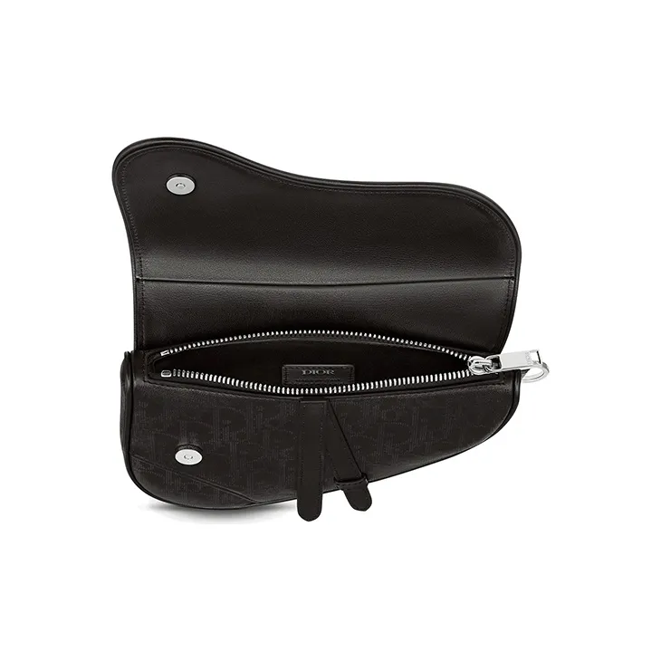 DIOR Saddle Cow Leather Saddle Bag Shoulder Bag Fanny Pack Sling Bag Crossbody Bag Mini Men's Black-2