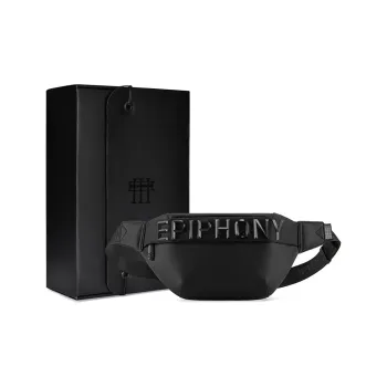 EPIPHQNY Nylon Fabric Sling Bag, Fanny Pack, Shoulder Bag, Crossbody Bag Unisex Black
