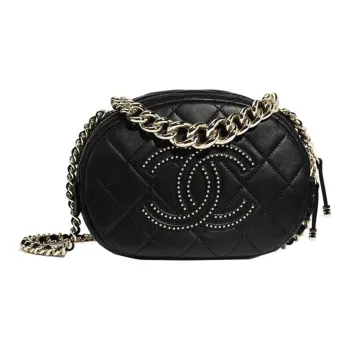 CHANEL Metal Accent Crossbody Bag, Shoulder Bag Women's Black