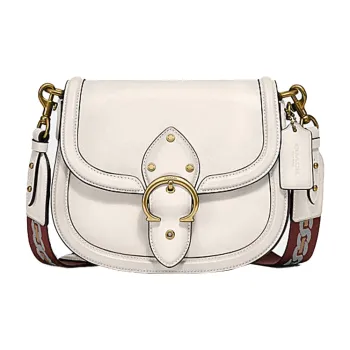 COACH Beat Gloves Made Of Tanned Leather Saddle Bag Shoulder Bag Crossbody Bag Small Size Women's Ivory White