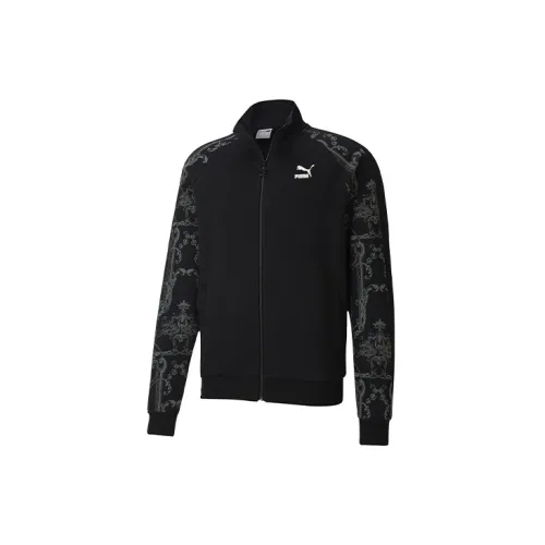 PUMA Luxe Aop Track Jackets Men Black Gray