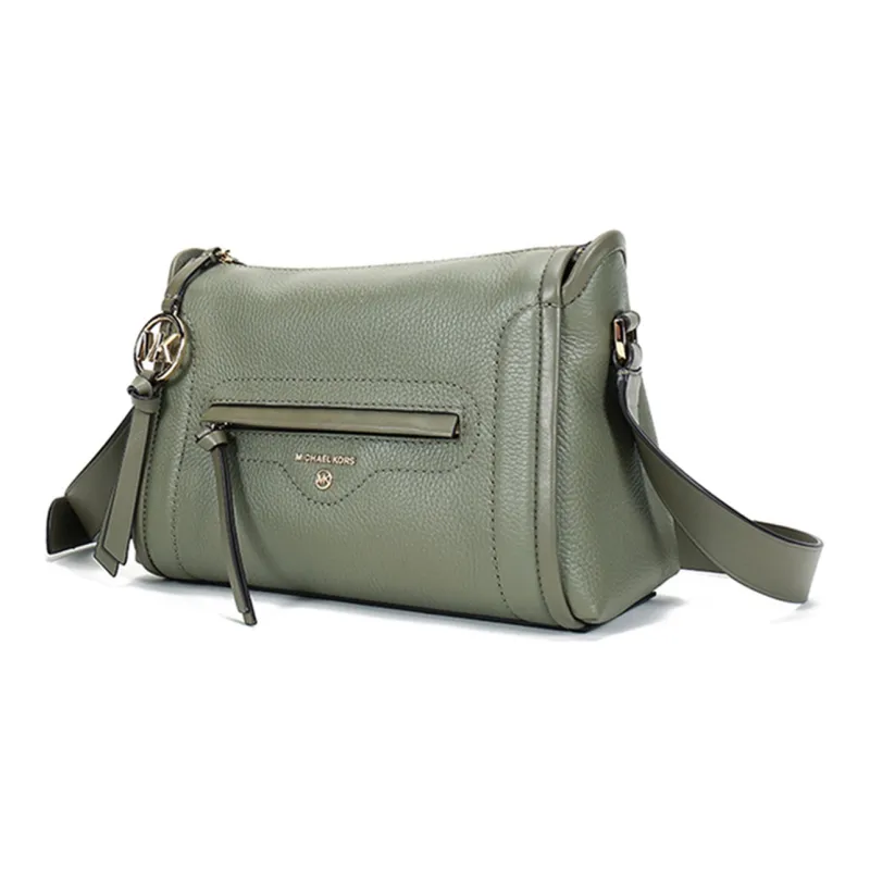 MICHAEL KORS Carine Leather Crossbody Bags Shoulder Bags Large Size Women's Army Green-1
