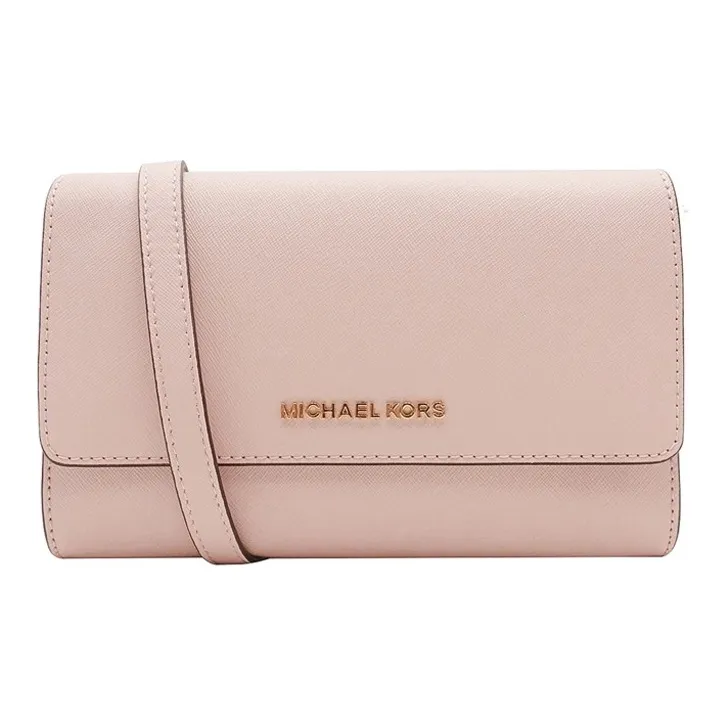 MICHAEL KORS Jet Set Travel Cow Leather 3-in-1 Coin Purse Shoulder Bag Crossbody Bag Women's Soft Pink-0