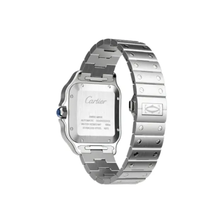CARTIER SANTOS DE Automatic Mechanical Movement Men's Watches Watch 39.8mm Blue Dial Stainless Steel Watchband-3