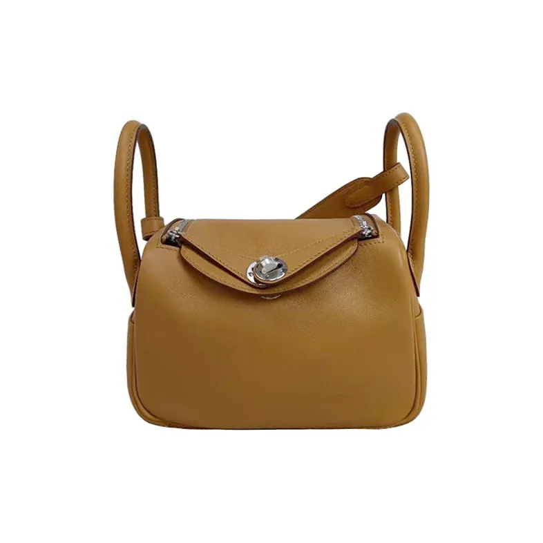 HERMES Lindy Swift Calfskin Handbags Shoulder Bag Crossbody Bag Mini Women's 2S Sesame Yellow Inner With 9R Lemon-0