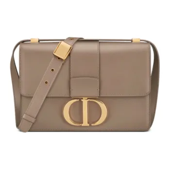DIOR 30 Montaigne Smooth Cow Leather Shoulder Bag Crossbody Bag Women's Warm Taupe Gray