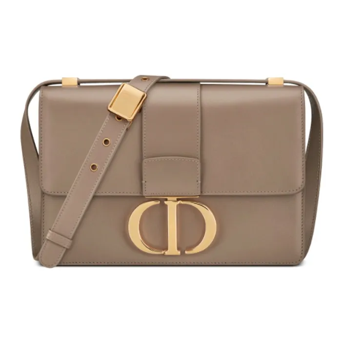 DIOR 30 Montaigne Smooth Cow Leather Shoulder Bag Crossbody Bag Women's Warm Taupe Gray-0