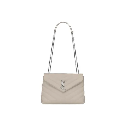 SAINT LAURENT LOULOU Quilting Leather Crossbody Bag Shoulder Bag Women's Vintage White