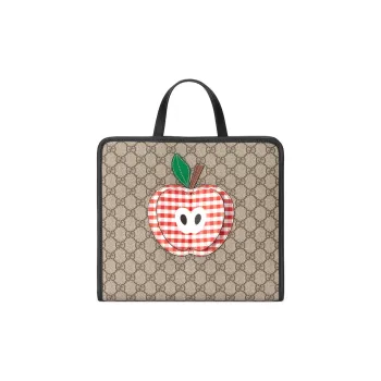 GUCCI Supreme Canvas Tote Bag Shopping Bag Handbag Kids' Bags Kids' Ebony/Red