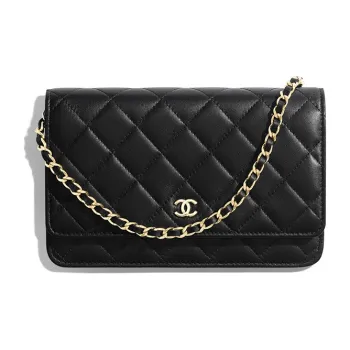 CHANEL WOC Lambskin Prosperity Bag Zipper Bag Chain Bag Mahjong Bag Shoulder Bag Crossbody Bag Regular Women's Black