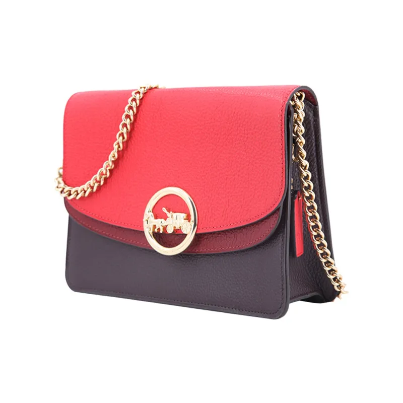 COACH Jade Leather Shoulder Bag, Crossbody Bag, Crossbody Bag, Handbag Trumpets Women's Red Brown-3