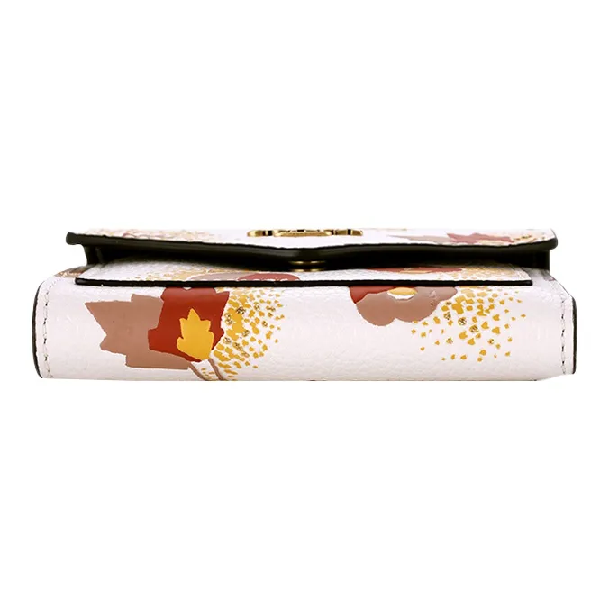COACH Pebbled Leather Wallet Women's Yellow & White-3