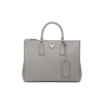 PRADA Galleria Killer Bag Cow Leather Handbag Medium Size Men's Gray