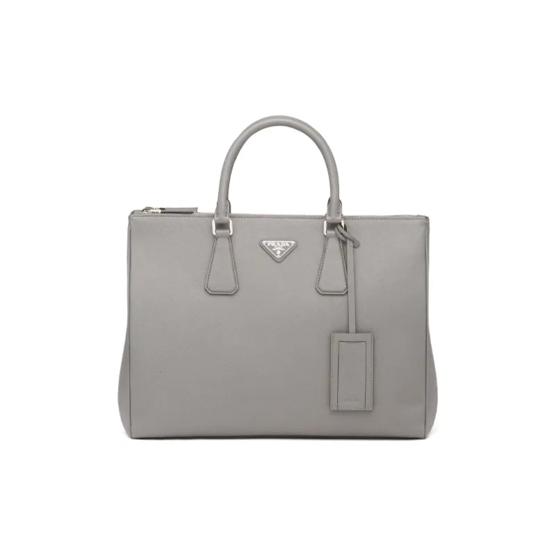PRADA Galleria Killer Bag Cow Leather Handbag Medium Size Men's Gray-0