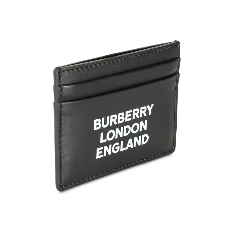 Burberry Cow Leather Wallets Card Holders Men's Black-1