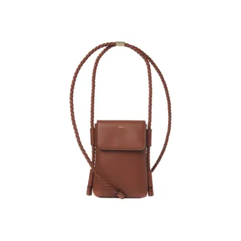 Chloe Calfskin Shoulder Bag Women's Brown