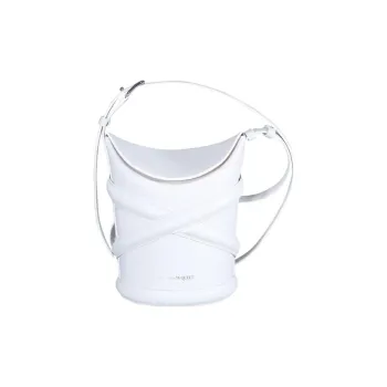 Alexander McQueen THE CURVE BAG Calfskin Portable Crossbody Bag, Shoulder Bag Women's White