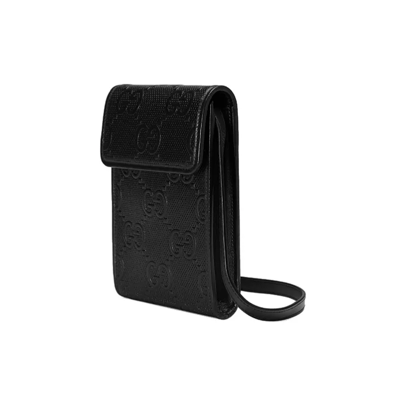 GUCCI Leather Crossbody Bags Shoulder Bags Unisex Black-2