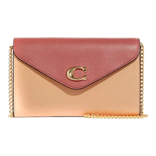 COACH Tammie Pebbled Leather Envelope Bag Shoulder Bag Crossbody Bag Small Size Women's Candy Pink