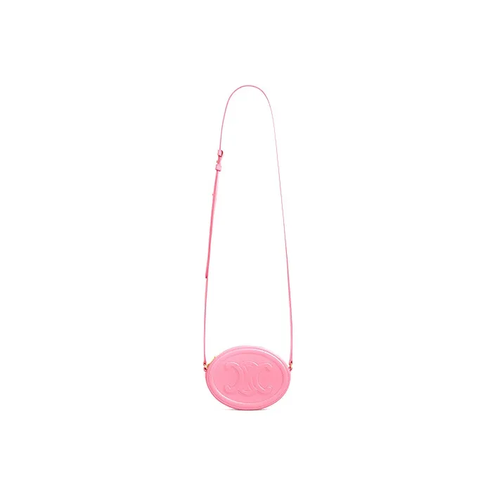 CELINE Smooth Cow Leather Mooncake Bag Wallet Shoulder Bag Crossbody Bag Regular Women's Candy Color/Pink-4