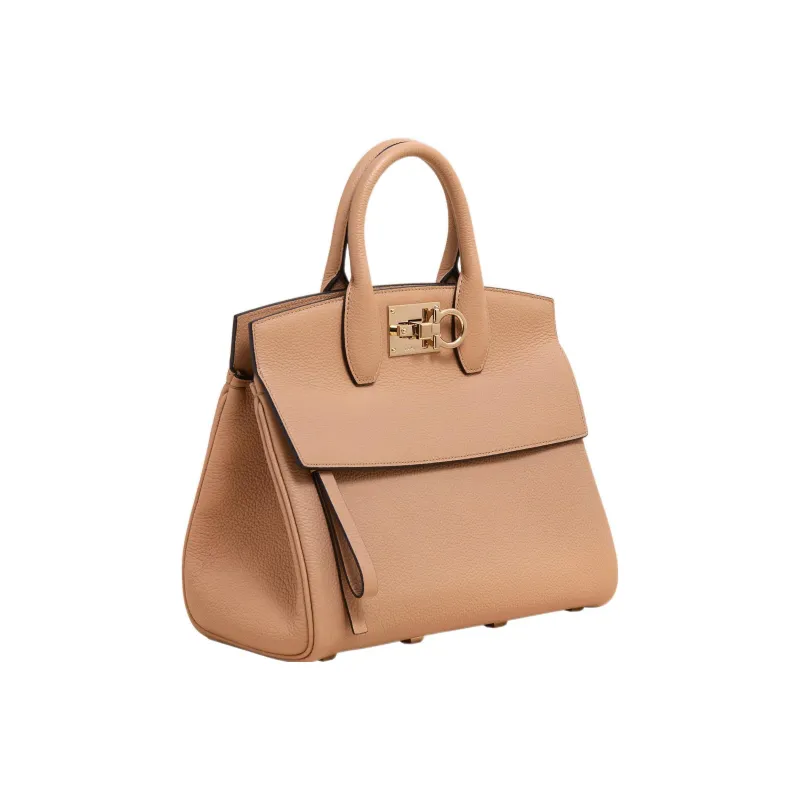 FERRAGAMO Studio Series Cow Leather Shoulder Bag, Crossbody Bag, Handbag Small Size Women's Bone/Beige-4