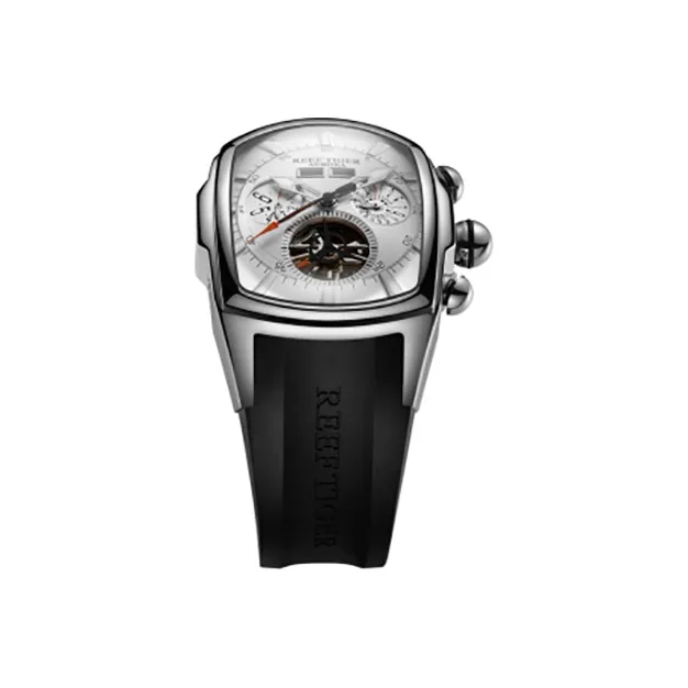 REEF TIGER Aurora Collection Tank II Automatic Mechanical Movement Watch Men's Watches White Dial-1