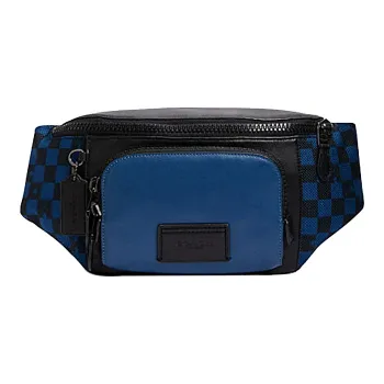 COACH Track Cow Leather Fanny Pack Regular Men's Blue & Black