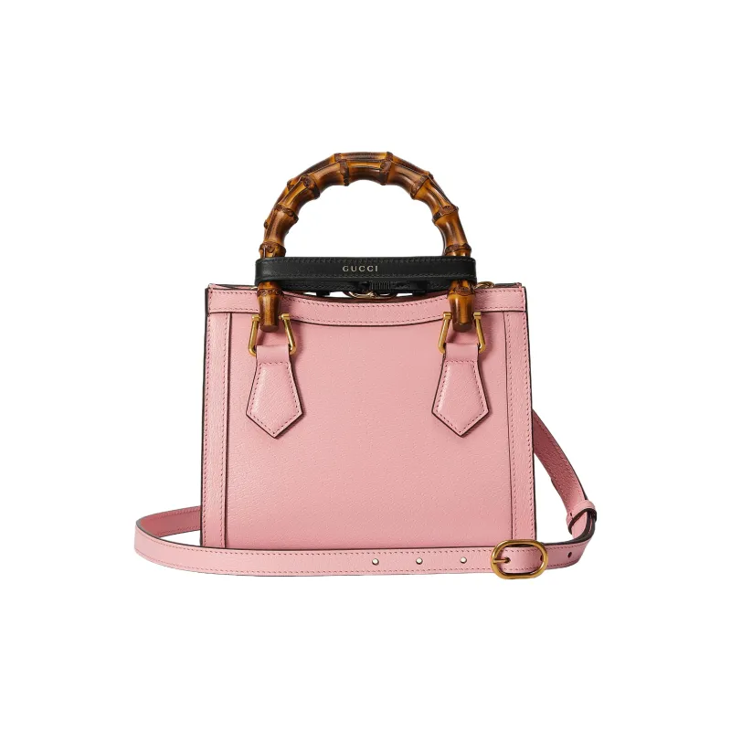 GUCCI Leather Tote Bag Shopping Bag Shoulder Bag Handbag Mini Women's Pink-4