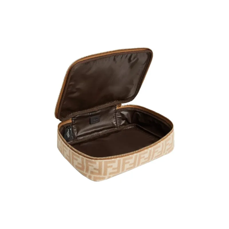 FENDI Polyester Makeup Bag Toiletry Bag Storage Bag Travel Bag Women's Light Umber-2