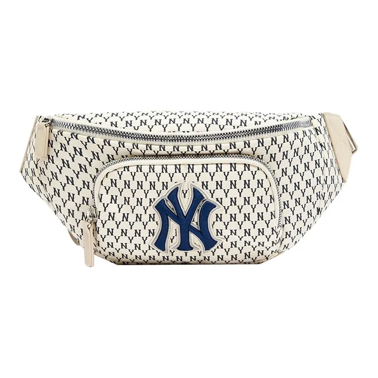 MLB Monogram Collection Polyester Crossbody Bags Fanny Pack Regular Unisex Ivory White-0