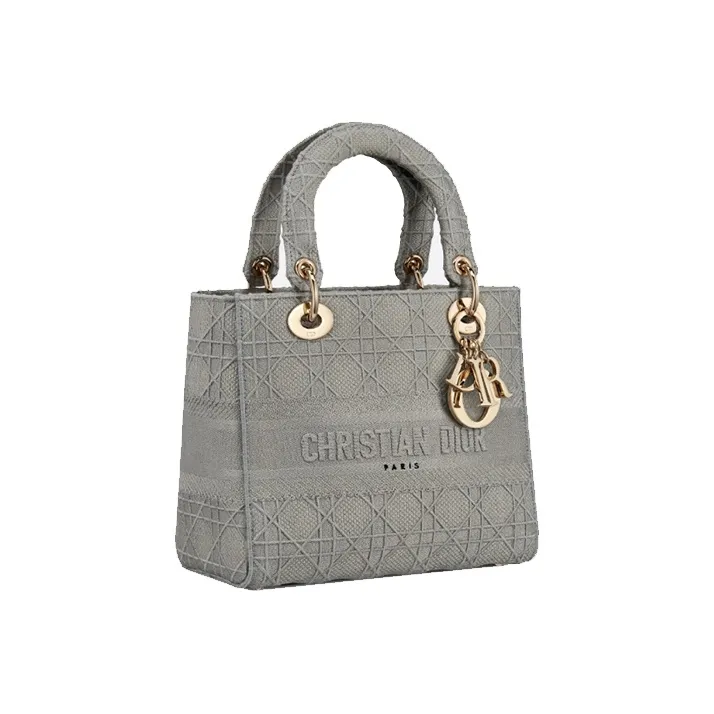 DIOR Lady DiorLady D Lite Canvas Lady Dior Bag, Handbag, Shoulder Bag, Crossbody Bag Medium Size Women's Stone Gray-2