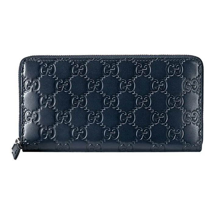 GUCCI Leather Wallet Regular Men's Dark Blue-0